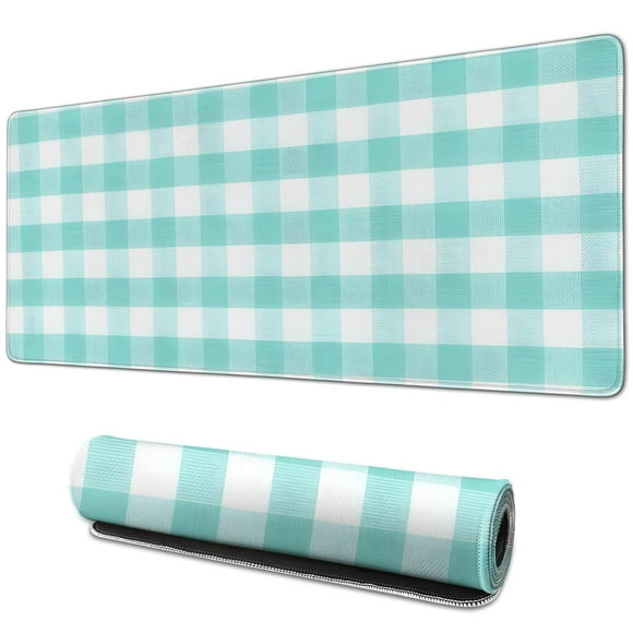 Tapis de Souris à Carreaux Pastel d'Inspiration Bohème - Design Mignon et Esthétique, Caoutchouc Antidérapant pour une Prise Sûre, Parfait pour les Ordinateurs et Portables de Bureau à Domicile, Format Généreux 31.5x11.8 Po