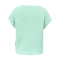 thumbnail image 7 of DHFJKG Women Crochet Summer Top Short Sleeve Beach Shirts Loose Fit Casual Solid Color Hollow Out Crew Neck Basic Tee Vacation Clothes Stylish Tops, 7 of 7
