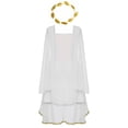 thumbnail image 4 of Xnihocha Robe Grecque Fille Antique Romaine avec Couronne de Feuilles Dorées Tunique Toga Sans Manches Robe de Princesse Blanche 14, 4 of 7