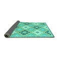 thumbnail image 2 of Ahgly Company Indoor Rectangle Abstract Turquoise Blue Modern Area Rugs, 2' x 4', 2 of 4