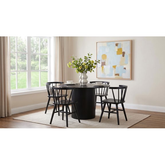 Coaster Hamlyn 5-Piece Round Wood Dining Set, Black