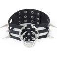 thumbnail image 1 of en capas, collar de remache gótico, collar de piel sintética negra, joyería de cosplay para mujer, Cuero, Sin gemas., 1 of 5