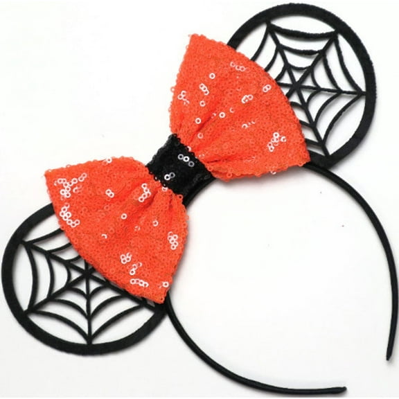Halloween Minnie Sequin Ears Orange Mickey Sequin Halloween Ears Orange Mickey Ears