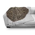thumbnail image 2 of Aztec Soft Flannel Fleece Blanket, Tribal Themed Medallion of Mexican Civilization Tribal Astronomy Pattern, Cozy Plush for Indoor and Outdoor Use, 60" x 80", Dark Brown and Dark Tan, by Ambesonne, 2 of 5
