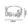 thumbnail image 5 of 6 Pcs Napkin Rings Letter Metal Napkin Ring Set Alphabet Napkin Holder, 5 of 5