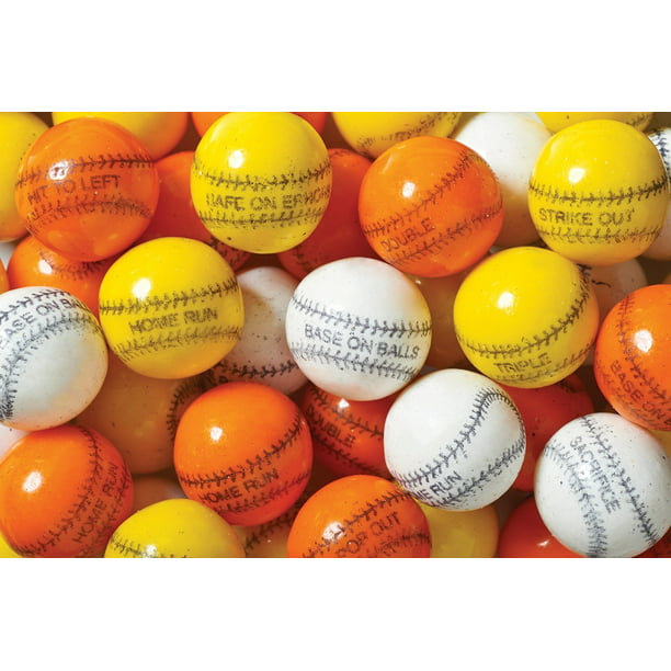 Baseball Gumballs White Orange & Yellow Colors 2 Pounds - Walmart.com ...