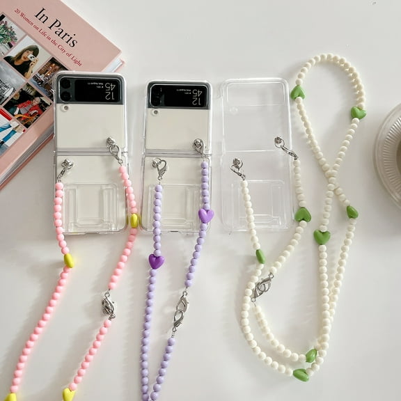 For Samsung Galaxy Z Flip4 5G Phone Case，Shockproof Luxury Clear Candy love rope PC Cover