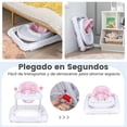 thumbnail image 4 of Costway Andador para Bebés Plegable con Ruedas Altura Ajustable a 3 Niveles Cojín de Asiento Desmontable Andador para Niños 6-36 Meses, 4 of 9