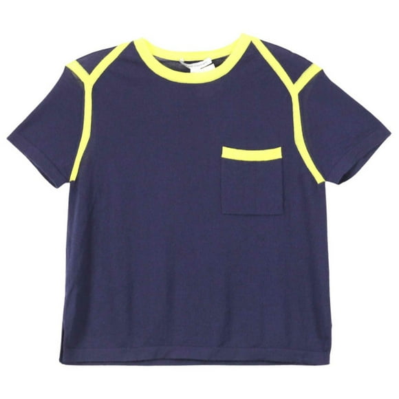 Autumn Cashmere Women's Peacoat / Hivolta Contrast Banded Pocket Tee Shirt - M