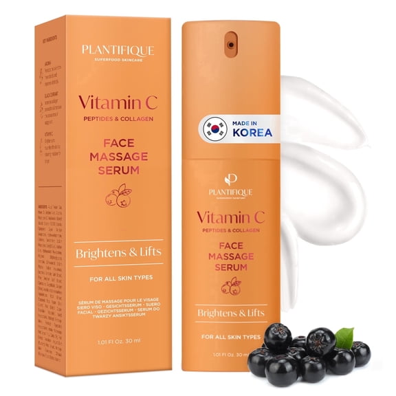 Plantifique Korean Vitamin C Face Massage Serum, Hydrating Anti-Aging