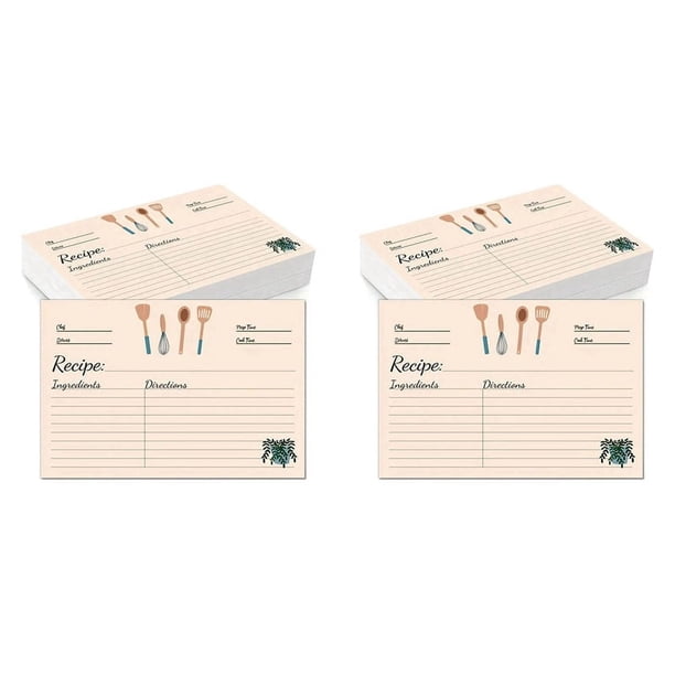 Tarjetas de Recetas de 4 X 6 Pulgadas, Juego de 200 Tarjetas de Recetas en de Cartulina Gruesa de Doble Cara para Regalo de Mamá, Hermana, Hija y