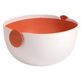 thumbnail image 1 of QualitChoice Double Drain Basket Fruits Vegetables Washing Strainer Container Household Kitchen Colander with Handle Kitchenware White Orange, 1 of 6