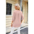 thumbnail image 4 of Besolor 3/4 Sleeve Shirts for Women Tops V Neck T Shirts Oversized Work Blouses Casual Dressy Tunic Tee Tops Pink, 4 of 4