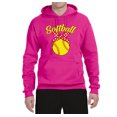 thumbnail image 2 of Wild Bobby, Cute Ribbon Bow Softball Mom Gift, Mother's Day, Unisex Graphic Hoodie Sweatshirt, Fuschia, Large, 2 of 3