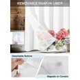 thumbnail image 3 of No Hook Shower Curtain with Snap in Liner,Spring Pastoral Red Flower on White Waterproof Bath Curtain Double Layers with See Through Top Window,Watercolor Floral Leaves Hotel Shower Curtains 36x72in, 3 of 9