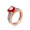 thumbnail image 2 of White / Red AAA Zirconia Womens Rose Gold&Silver Wedding Engagement Ring Sz 6-10, 2 of 6