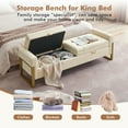 thumbnail image 3 of Aemeios 67" PU Storage Bench for Bedroom End of Bed with Double Lids Storage and Gold Legs, Beige, 3 of 9