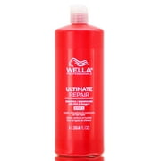 33.8 oz , Wella Professionals Ultimate Repair Shampoo hair beauty, Pack of 1 w/ Sleekshop Pink Comb