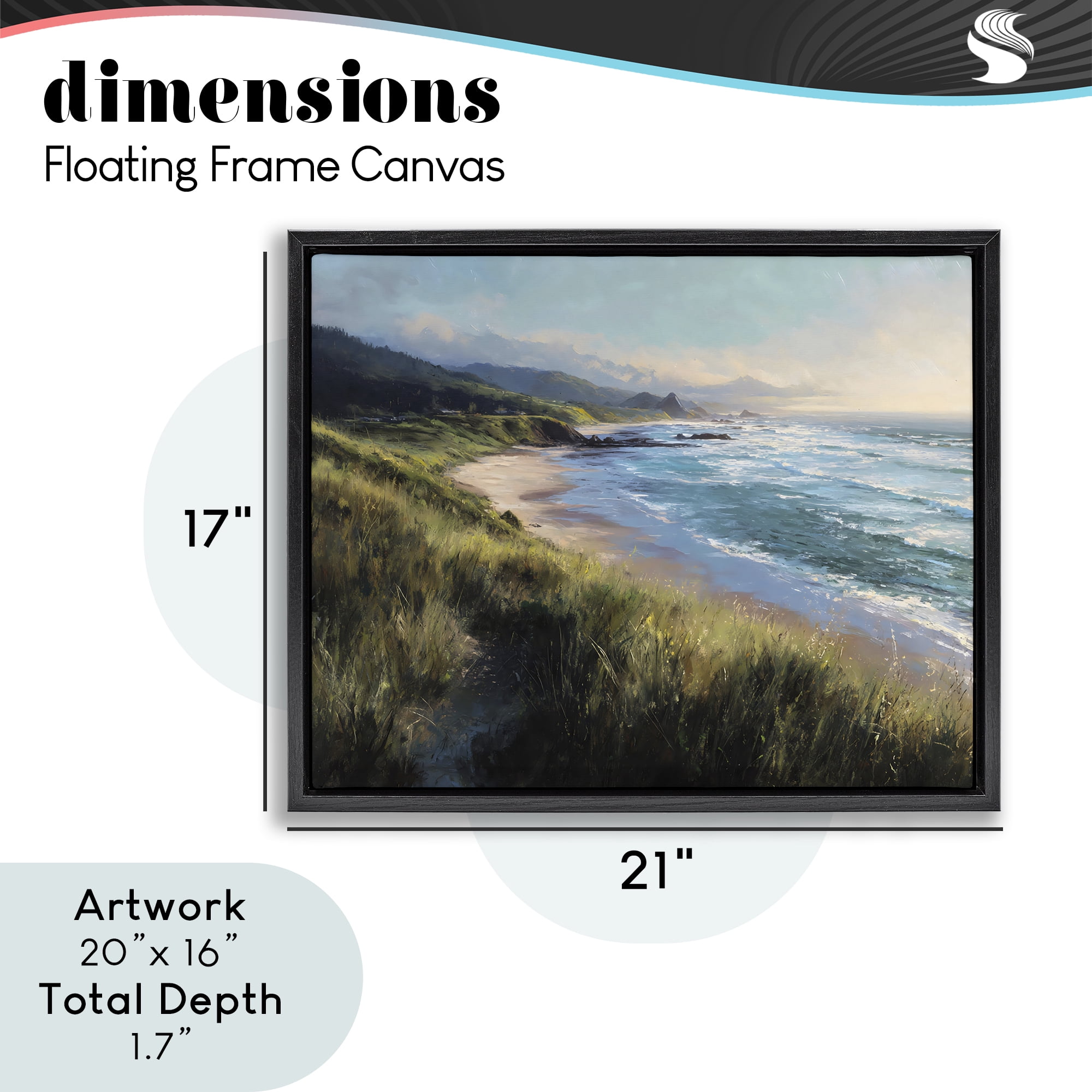 Stupell Industries Nature's Coast in Morning Light Black Framed Floater Canvas Wall Art, design by Franklyn Gregory