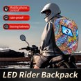 thumbnail image 4 of TFixol LED Illuminated Ironman Motorcycle Backpack with Customizable Lights, ABS & PC Material, 5 Color Options, Bluetooth Connectivity, Perfect for Festivals & Rides, 4 of 6