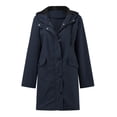 thumbnail image 2 of Women's Raincoats Outdoor Waterproof Windproof Long Sleeve Zipper Hooded Rain Coat with Pockets Rain Jacket Women, 2 of 6