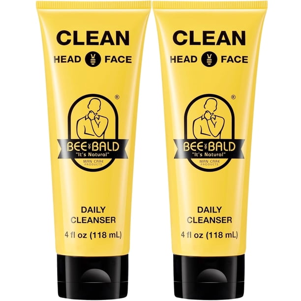 Limpiador Bee Bald CLEAN Daily para rostro y cabeza, 120 ml (paquete de 2)