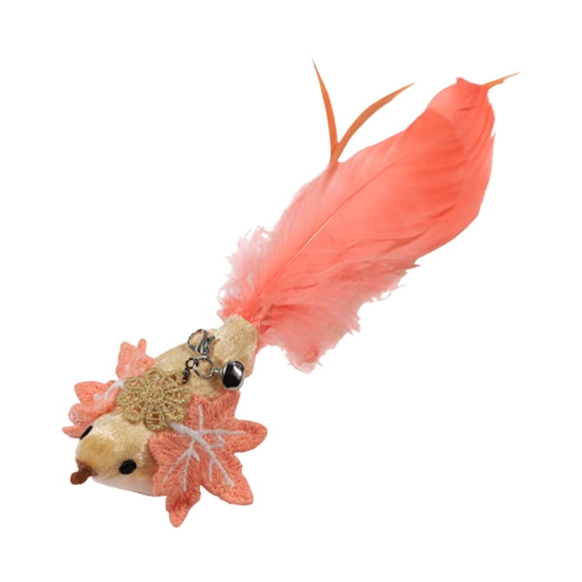 BKER Interactive Cat Toy Colorful Feather Bird Pattern Cat Toy Stick For Changing Heads