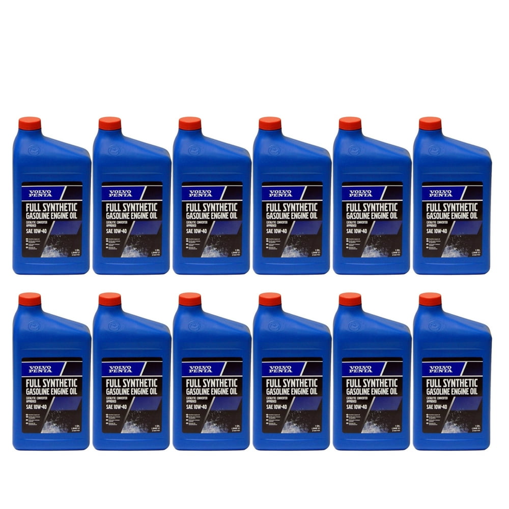 Volvo Penta OEM Synthetic Engine Oil 10w40 Quart 32oz Qt 21681794 Case