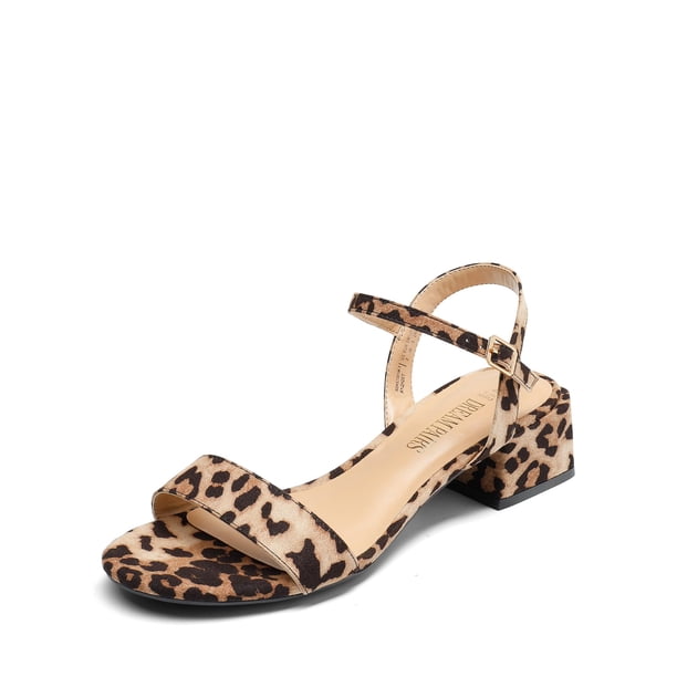 Sandalias de Tacón DREAM PAIRS Clásicas con Punta Abierta y Correa en el Tobillo para Mujer