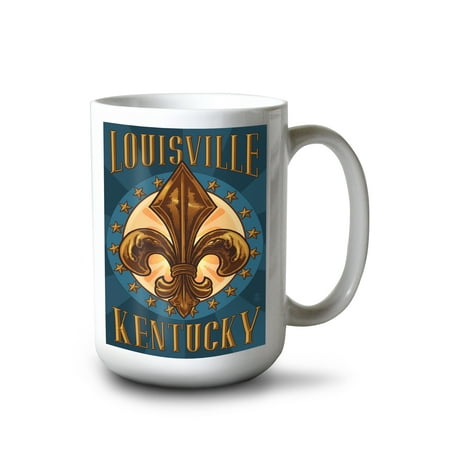

15 fl oz Ceramic Mug Louisville Kentucky Fleur de Lis Dishwasher & Microwave Safe