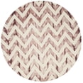 thumbnail image 2 of Safavieh Dip Dye Lara Distressed Wool Area Rug, Ivory/Maroon, 7' x 7' Round, 2 of 7