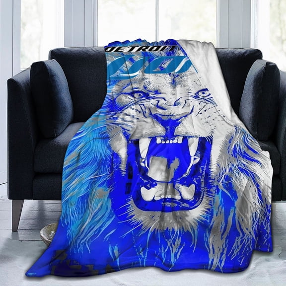 Detroit Themed Football Enthusiasts' American Football Style Ultra-Soft Flannel Blanket, a Warm And Cozy Throw for The Living Room, a Versatile Gift Blanket, Sofa Decor, Office Blanket, And a Travel