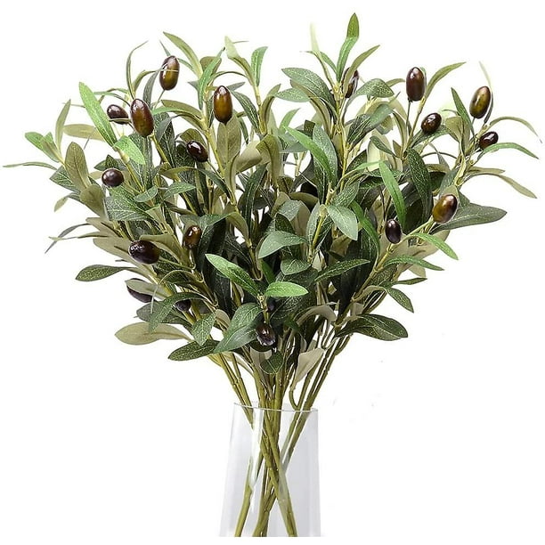 5 Pack Olive Branches Artificial Plants Greenery Stems Olive Leaves