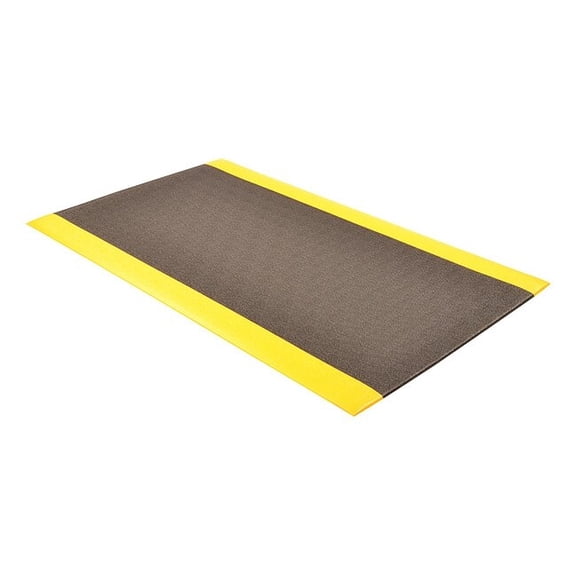 Notrax Antifatigue Runner,Black,YllwBrdr,2x60ft 415R0024BY