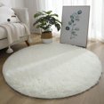 thumbnail image 2 of Kids Room Rug Girls Room Carpet Super Soft Luxury Round Fluffy Area Rug Anti-slip Bottom Comfortable Plush 120cm Solid Color Bedroom Nursery Area, 2 of 7