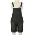 thumbnail image 5 of cllios Bib Overall Shorts for Men Casual Fashion Solid Breast Pocket Denim Shorts Straight Type Overalls, 5 of 9