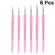 thumbnail image 5 of EeaseMX 6 pinceles con punta de pelo de lobo, pinceles profesionales para detalles finos, pintura y dibujo (rosa), 5 of 7