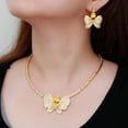 thumbnail image 2 of Lovely Yellow Baguette Butterfly CZ Stone Choker Jewelry Set for Brides Wedding, 2 of 7