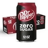 Dr Pepper Zero Sugar Soda, 12 fl oz cans, 12 pack