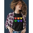 thumbnail image 2 of Colorful Hearts Pride Design Tee T-shirt Women's, 2 of 3