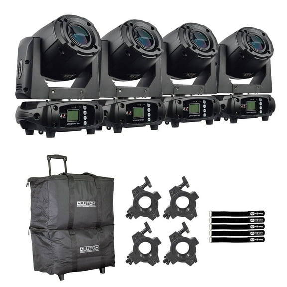 JMAZ Lighting JZ3009 Attco Spot 100 75W LED Moving Head Black Finish 4-Pack with Bags Package