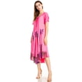 thumbnail image 3 of Sakkas Kai Palm Tree Caftan Tank Dress / Cover Up - Pink - One Size Regular, 3 of 5