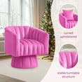 thumbnail image 5 of Korser 360° Swivel Accent Chair with Velvet Upholstered Swivel Barrel Chairs for Living Room, Bedroom,Rose Pink, 5 of 8
