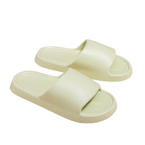 Pillow Slippers for Women and Men, House Cloud Slides Shower Sandals, Cushioned Thick Soft Sole Quick Dry Home Shoes Green Women Sandal