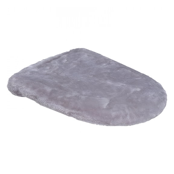 AUQ 1 Pc Color Toilet Lid Cover Solid Bathroom Toilet Lid Cover Microfiber Elongated Toilet Seat Cover Machine Washable Solid Toilet Lid Cover Fits Most Lids,18.11"X19.68",Light Ashy