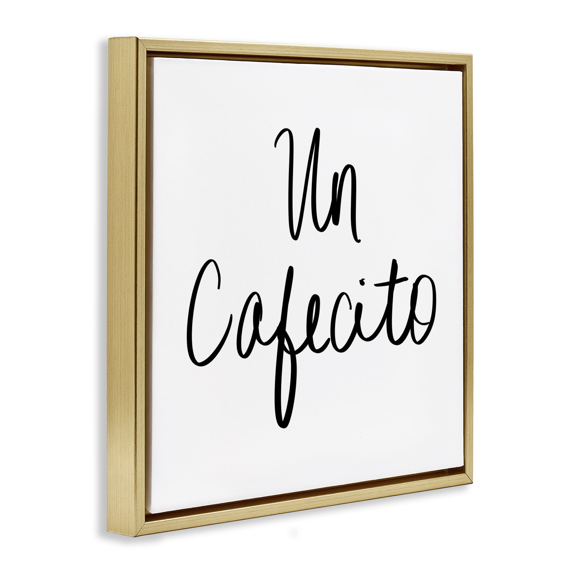 Stupell Industries Un Cafecito Diseño Minimalista Food & Beverage Painting Gold Floater Framed Art Print Wall Art, 25 x 25