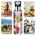 thumbnail image 7 of Yayeee 20oz Insulated Water Bottle Double Wall Stainless Steel with Flip Straw Lid, Pink Kiwi, 7 of 7
