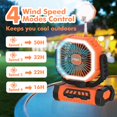thumbnail image 3 of Ventilador portátil Lollyes de 20000 mAh, 4 velocidades con luz y gancho, 3 of 9