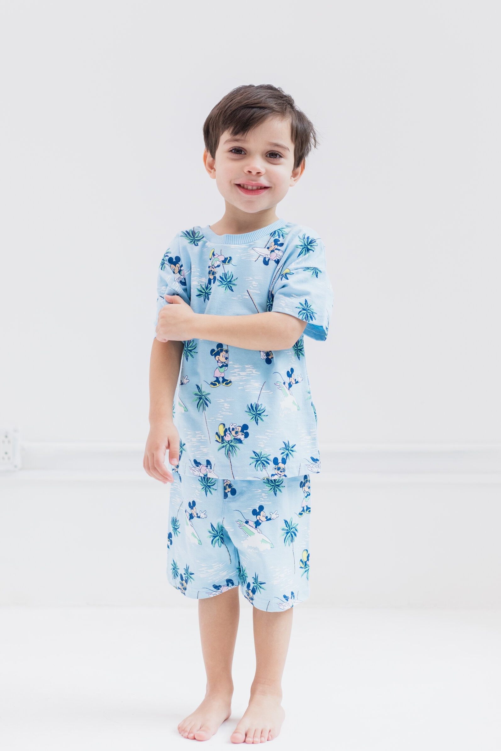 Disney Mickey Mouse Baby Boys' 2-Piece T-Shirt and Shorts Set Mickey Light Blue