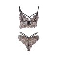 thumbnail image 6 of Patlollav Womens Plus Size Lace Wireless Bra Lingerie Sleepwear Pajamas Underwear Set, 6 of 6